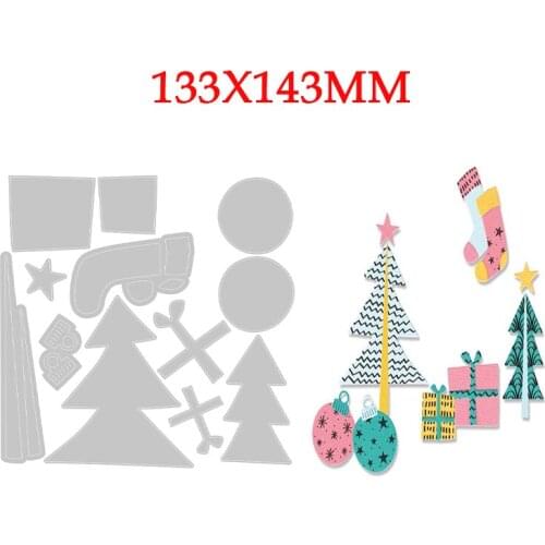 Christmas TREE Gift Metal Cutting Dies Stencils for DIY Scrapbooking Handmade Tools Greeting Card Craft Album Paper New 2021