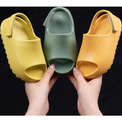 Toddler Baby Kids Slip-On Platform Sandals For Little Boys Girls PVC Children Lightweight Water Shoes Beach Flip Flop Sandals