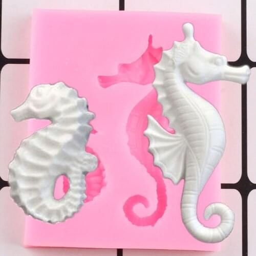 3D Sea Horse Silicone Mold Fondant Molds Cake Decorating Tools Chocolate Gumpaste Molds Cupcake Topper Candy Polymer Clay Moulds