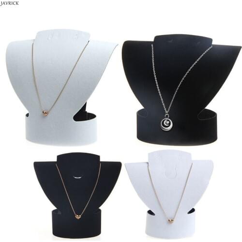 Folding Velvet Jewelry Necklace Bust Earring Display Holder Stand Rack Show Case