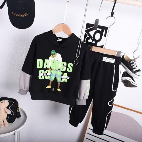 Baby Boy Girl Clothes Cartoon Hooded + Pants Kids Sport Suit For Spring Autumn Children Tracksuit Boys Sweatshirts Sports Set