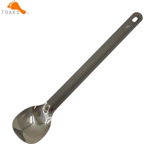 TOAKS Titanium Spoon Outdoor Camping Tableware Long-handled Spoon Spork 215mm Length