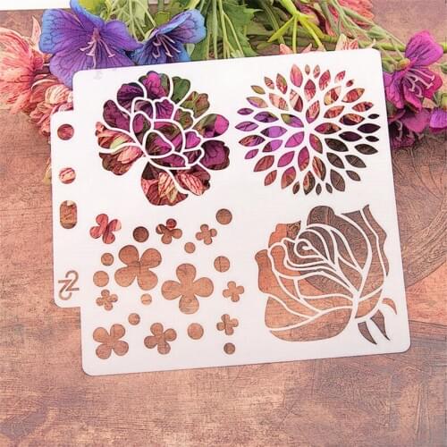 14.1*13 bouquet scrapbook stencils spray plastic mold shield DIY cake hollow Embellishment printing lace ruler Easter