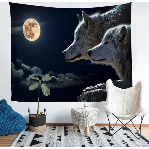 Wolf Printed Living Room Decoration Wall Hanging Tapestry Yoga Mat Rug Home Decor Art