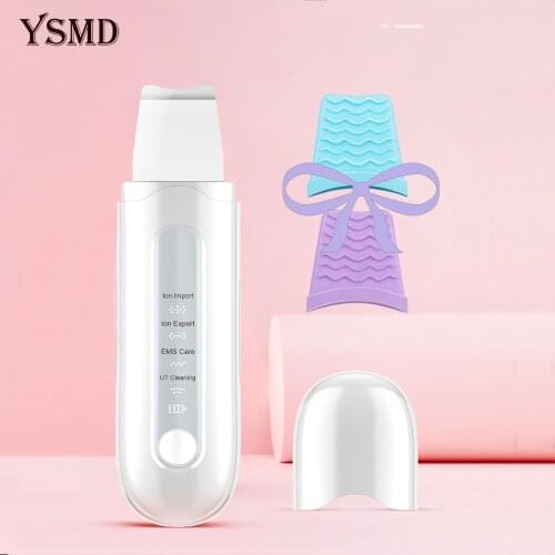 Ultrasonic Facial Skin Scrubber Cleaner Ion Acne Blackhead Remover Peeling Shovel EMS Vibration Facial Massager Skin Care Lift