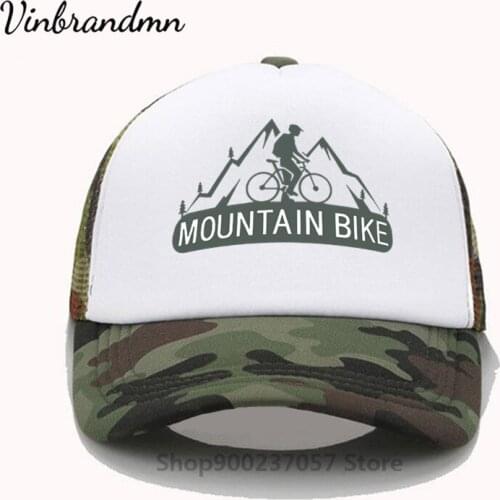 Vinbrandmn Mountain Bike Cap MTB Cycling Fans Trucker Caps New Men Cool Sport Summer Mesh Baseball Trucker Cap Hat for Man Women
