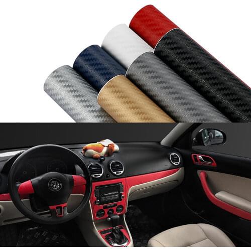 10cmx127cm 3D Carbon Fiber Vinyl Car Wrap Sheet Roll Film Car Stickers And Decals Motorcycle Car Styling Accessories Automobiles