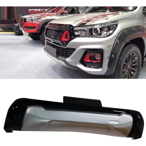 EXTERIOR AUTO ACCESSORIES FRONT BUMPER TRIMS COVER FIT FOR HILUX ROCCO 2018 2019 PICKUP EXTERIOR FRONT BODY KIT PARTS