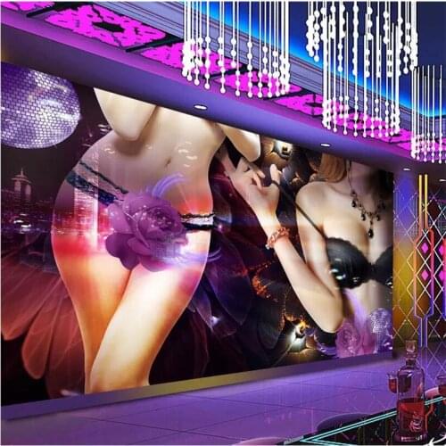 Wellyu papel de parede quarto Nightclub Bar KTV sexy beauty tooling wall custom large mural green wallpaper papel de parede