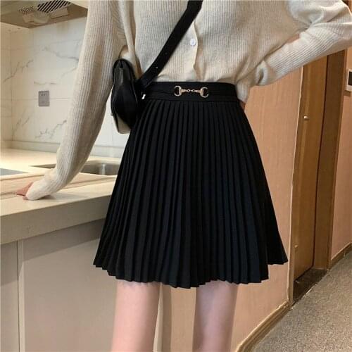 Women clothes 2021 new Korean style high waist slim pleated skirt a-line skirt short skirt female