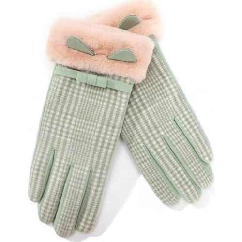 Winter Warm Plush Gloves Touch Screen Windproof Shea Butter Self-heating Cold-proof Fashionable Ladies Gloves