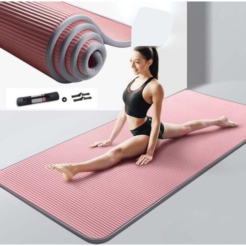 10MM 15MM Thicken Yoga Mat NRB Non-slip Mats For Fitness Dancers Pilates Gym Exercise Pads Carpet Mat with Bandages Yoga Pad