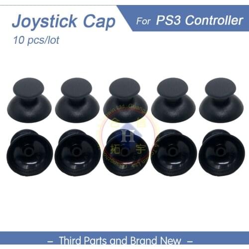 10pcs/lot New Replacement black Analog Cap Thumb Grips Thumbstick Cover case For PS3 controllers