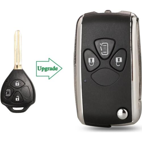 Bilchave 5pcs 3BT Upgrade Folding Remote Car Key Shell Fob For Toyota Corolla RAV4 Camry Avlon With TOY47 Blade Replacement