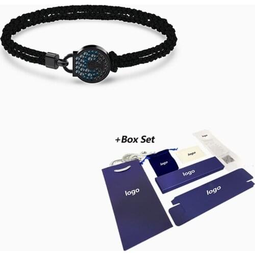 2020 Trend Jewelry SWA New TOGETHERNESS LOCK Bracelet Fashion Black Woven Rope Lock Shape Women All-match Romantic Jewelry Gift
