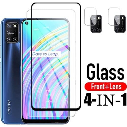 4 in 1 realmi c15 glass camera lens Screen Protectors on for oppo realme c17 2020 protective glass on realme c12 c11 film