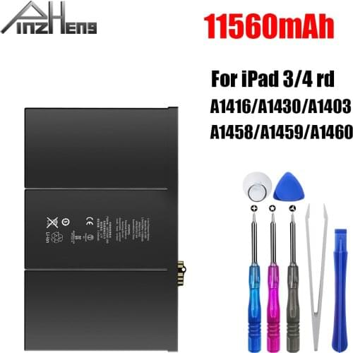 PINZHENG 11560mAh Tablet Battery For iPad 3 4 Replacement Bateria A1403 A1416 A1430 A1433 A1459 A1460 A1389 Battery