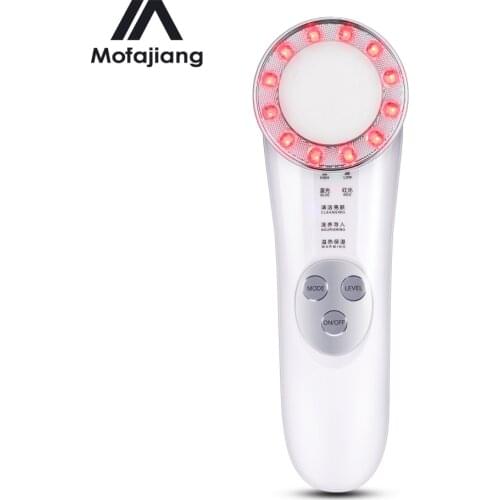 Vibration Red Blue LED Light Therapy Facial Machine Warming High Frequency Anti Aging Nourishing Skin care Treatment Device