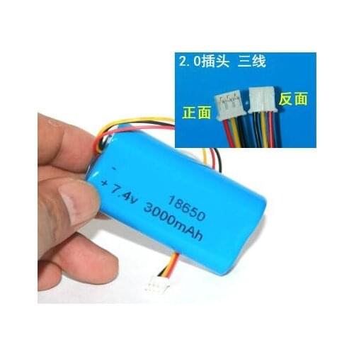 Free shipping 7.4v 3000mah 18650 battery pack lithium ion rechargeable battery pack 18650-2S battery