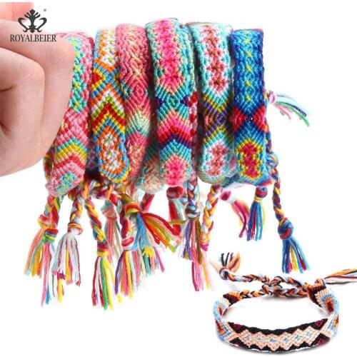 Bohemian Ethnic Charm Braided Rope Chain Retro Handmade Cord Woven Braided Bracelets Wholesale Bracelets Jewelry