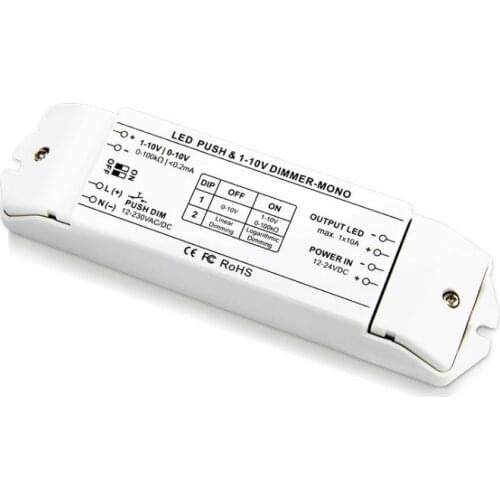 10A*1CH LED Dimmer fluorescent lamps dimmer 0/1-10v LED lamp dimming driver push dimmer,DC12V-DC24V