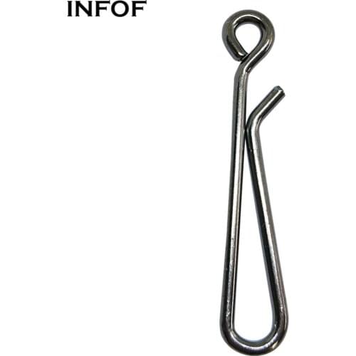 INFOF 200pcs Fishing Snap Swivel Hook Hanging Snap #0-#6 Stainless Steel Hook Lure Connector Link Bass Carp Fishing Tackle