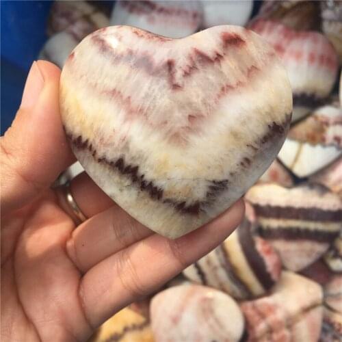 Love energy stone natural red lines stone heart healing crystals mineral gemstone heart as gifts for home&party decoration
