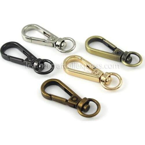 1pcs Metal Swivel O-ring Eye Snap Hook Trigger Clasps Clips for Leather Craft Bag Strap Belt Webbing Keychain Small Size