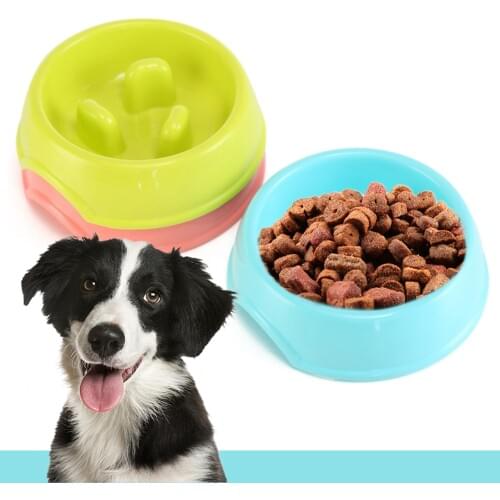 Pet Dog and Cat Feeding Food Bowls Puppy Slow Down Eating Feeder Healthy Gulp Water Dish Anti Slip Bowel Prevent Obesity