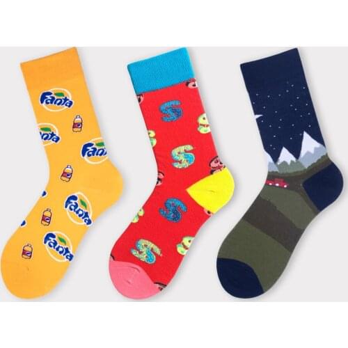 Fashion Cotton Couple Long Socks Japanese Harajuk Men Socks Funny US Dollars Pattern Women Socks Novelty Design Socks 36-43