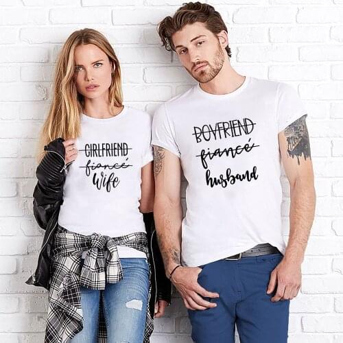 Fashion Couples T Shirts Girlfriend Boyfriend Fiancee Shirt Matching Streetwear Wedding Gift Anniversary Gift Love T Shirts