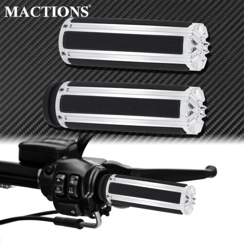 Motorcycle 1" Electronic Throttle Hand Grips Handlebar Chrome For Harley Softail Slim Breakout Touring Street Electra Glide CVO