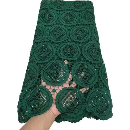 Nigerian lace fabric 2020 high quality lace african guipure lace fabric african french cord lace with sequins for wedding 5yards