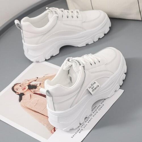 2021 New Style Shoes Womens Athletic Shoes Womens Casual Thick Bottomed Elevator Shoes Synthetic Womens White Shoes
