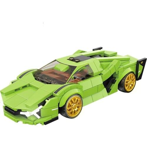 2021 NEW Serise Sian Siernes Famous Supercar Speed Champion Race Car Sports Building Blocks Bricks Kits Model