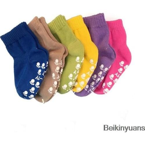 Autumn and winter cotton socks hand-stitched cotton socks socks non-slip glue children children boys and girls cotton socks