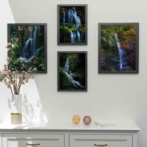Landscape Forest Waterfall River Nature Scenery Wall Art Canvas Painting Posters and Prints Wall Pictures for Living Room Decor