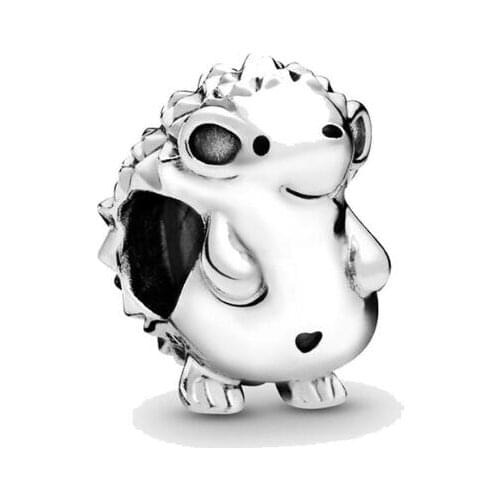 Genuine 925 Sterling Silver Bead Charm Nino The Hedgehog Charm Fit Pan Bracelets & Necklace Women Diy Jewelry