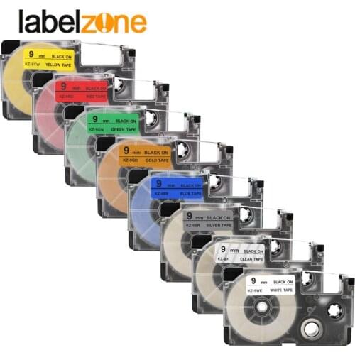 Multicolor 9mm XR-9WE XR-9X XR-9YW Laminated Label tapes compatible for KL60 KL100 KL120 KL750 KL780 KL820 KL7000 KL-7200