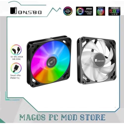 JONSBO 140mm RGB Fan, Kit Fan ARGB For 14cm Radiator , PWM 4Pin Smart Speed Control + 5V AURA SYNC