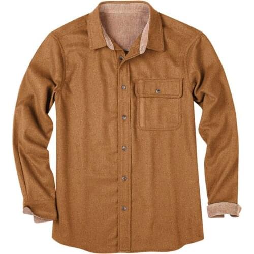 New Hot Style Mens Shirts Lapel Buttons Handsome Men Spring Autumn Fashion Shirts Gentleman Style Vintage Solid Shirt Male