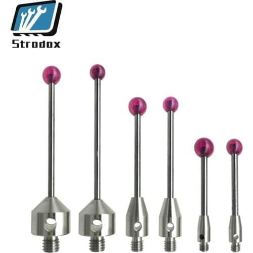 Needle Ruby ball probe Lever M5 thread 1 2 3 4 5 6mm Tungsten steel measurement gauge Three-coordinate measuring needle CNC CMM