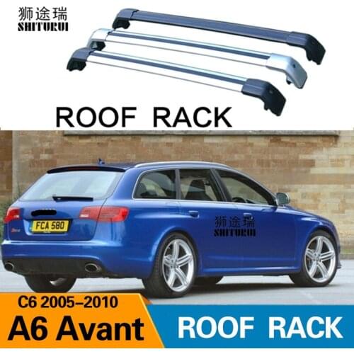 SHITURUI 2Pcs Roof Bars for Audi A6 Avant Estate C6 2005-2010 Aluminum Alloy Side Bars Cross Rails Roof Rack Luggage Carrier