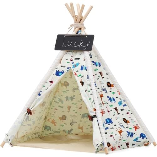 Folding Pet Dog House Kennels Washable Tent Puppy Cat Bed Indoor Outdoor Home Playing Teepee Tipi Dog Supplies Portable S/M/L