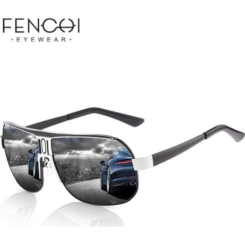 FENCHI Oversized Polarized Sunglasses Men UV400 High Quality Retro Pilot Sun Glasses Coating Lens Driving Eyewear For Men Women