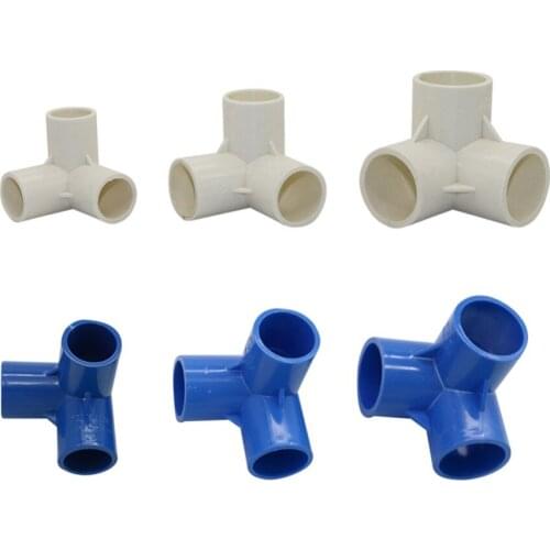Three-Dimensional Tee Joints PVC Pipe 3-ways Connectors Inner Diameter 20/25/32mm Agriculture Irrigation Pipe Fitting 2 Pcs