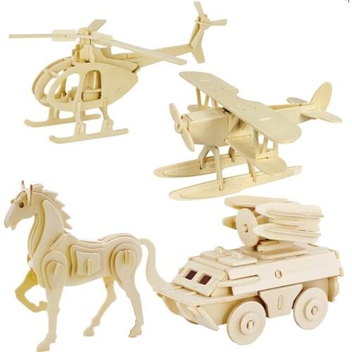 3d three-dimensional wooden animal jigsaw puzzle toys for children diy handmade wooden jigsaw puzzles Animals Insects Series