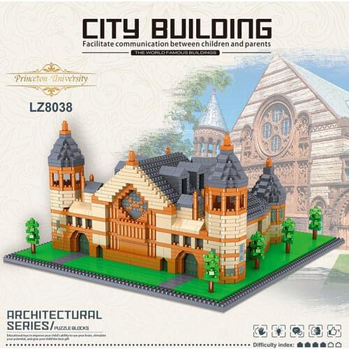 World Famous Building Princeton University Building Block DIY City Street View Diamond Building Block Childrens Toy Gift No Box