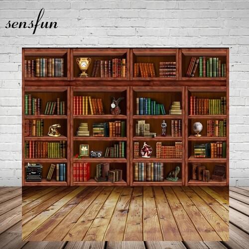 Graduation Season Thin Vinyl Photography Vintage Bookshelf Backdrop Book Case Book Store Background For Photo Studio