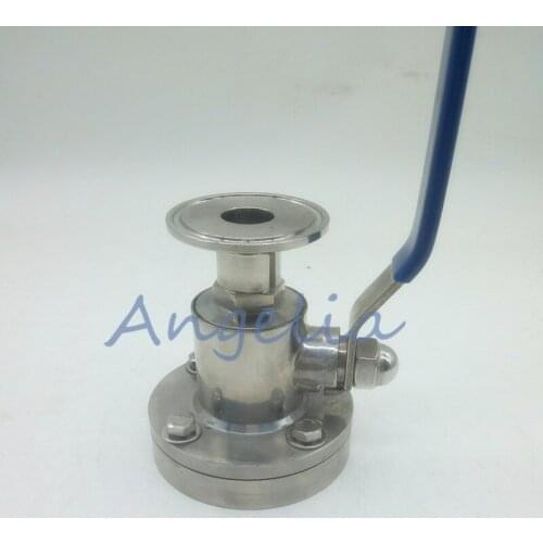 1-1/2" Stainless Steel 304 Sanitary Tank Bottom Ball Valve Tri-Clamp OD 50.5mm
